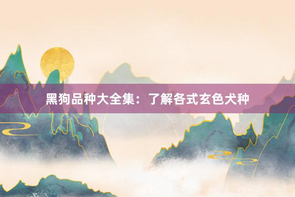 黑狗品种大全集:了解各式玄色犬种